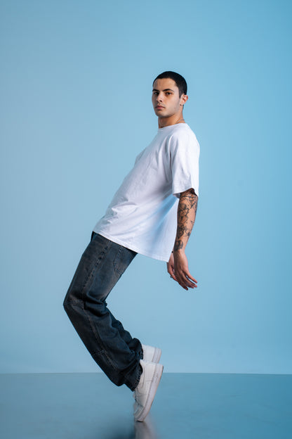 DUSTY BLUE BAGGY DENIM