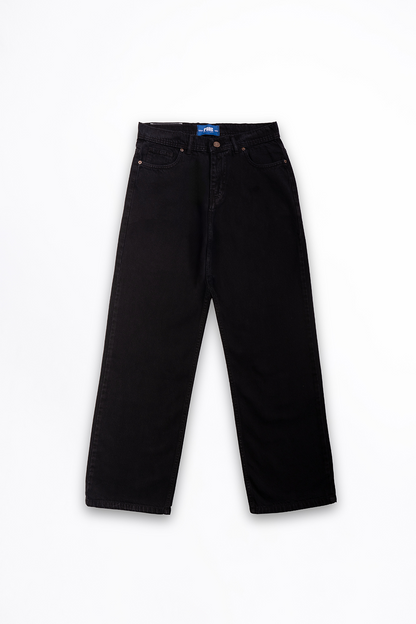 CHARCOAL BLACK BAGGY DENIM
