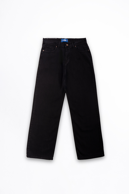 CHARCOAL BLACK BAGGY DENIM