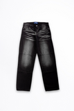 SCRATCHED BLACK BAGGY DENIM