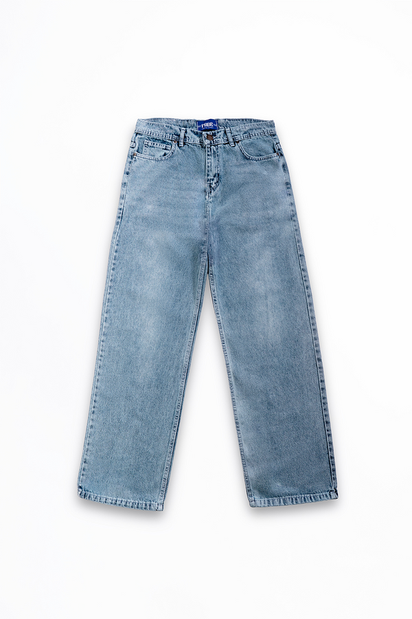 STONEWASHED BLUE BAGGY DENIM