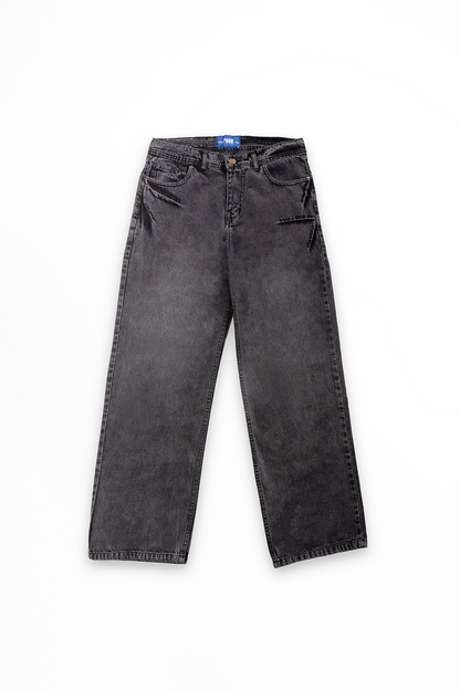 THUNDERBOLT BLACK BAGGY DENIM