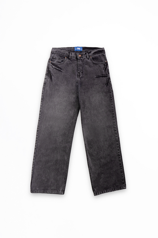 THUNDERBOLT BLACK BAGGY DENIM