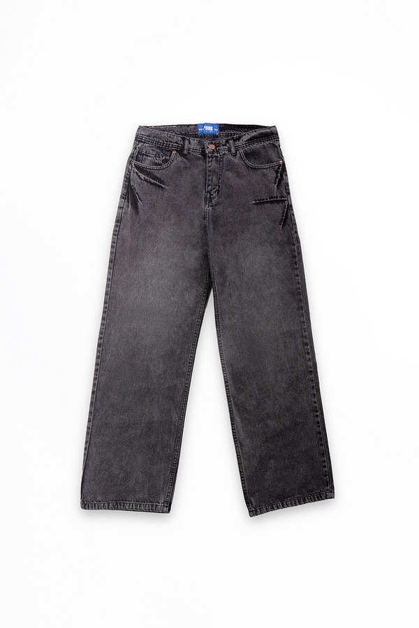 THUNDERBOLT BLACK BAGGY DENIM